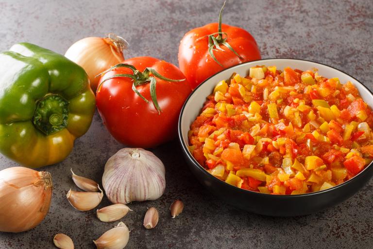 chopped vegetables in a traditional sofrito